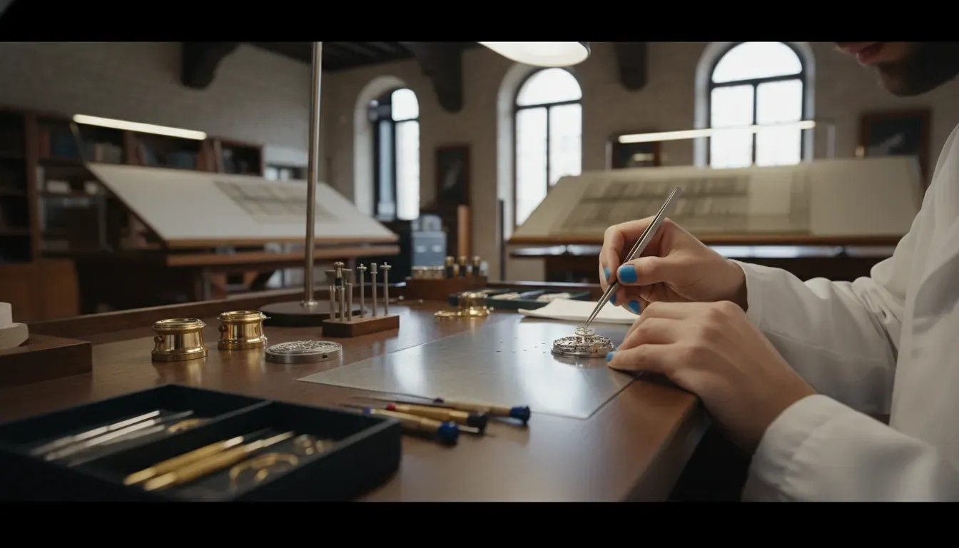 Master watchmaker assembling the movement of patek philippe watches