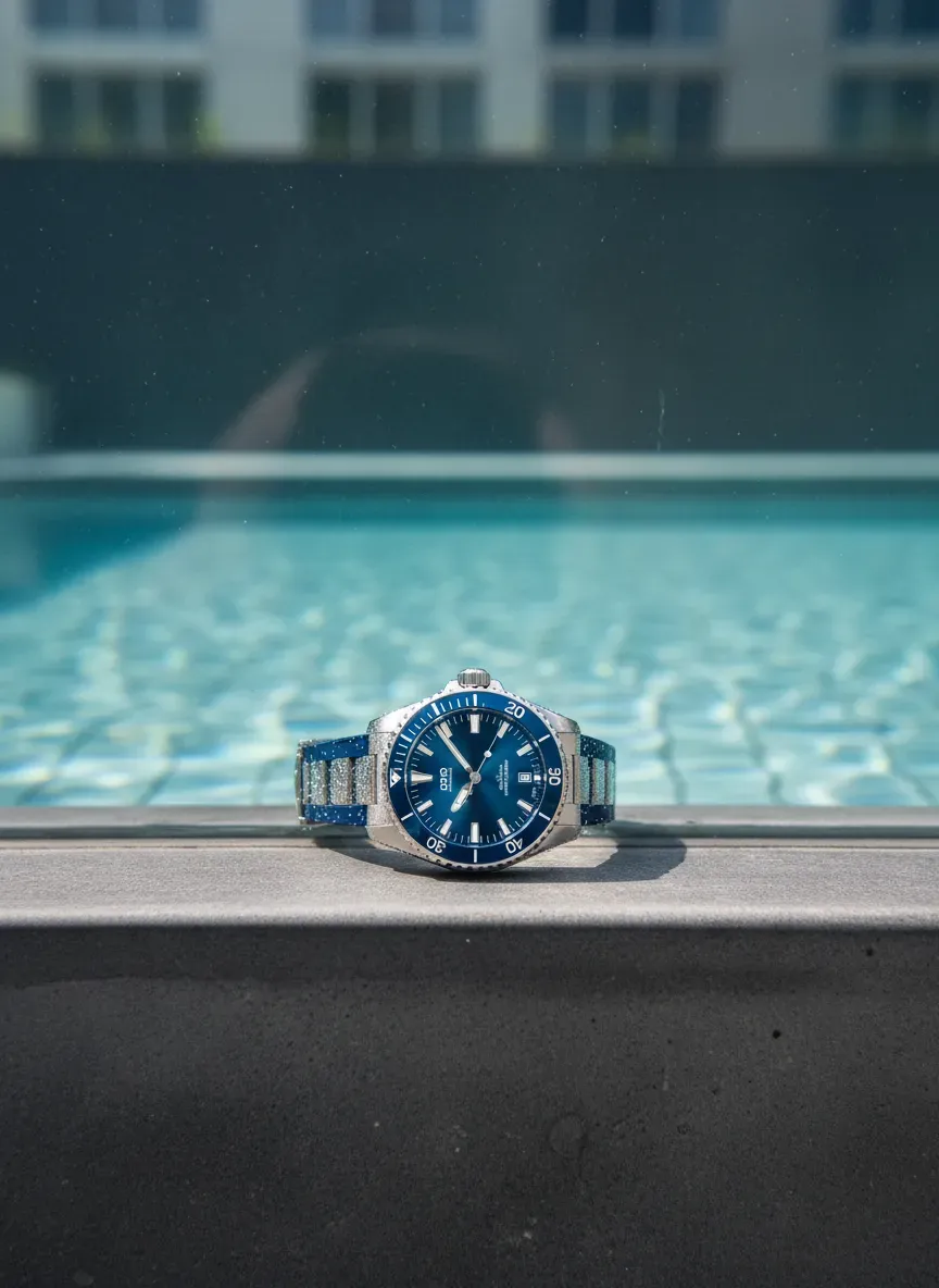 Oris Aquis Diver watch submerged in water