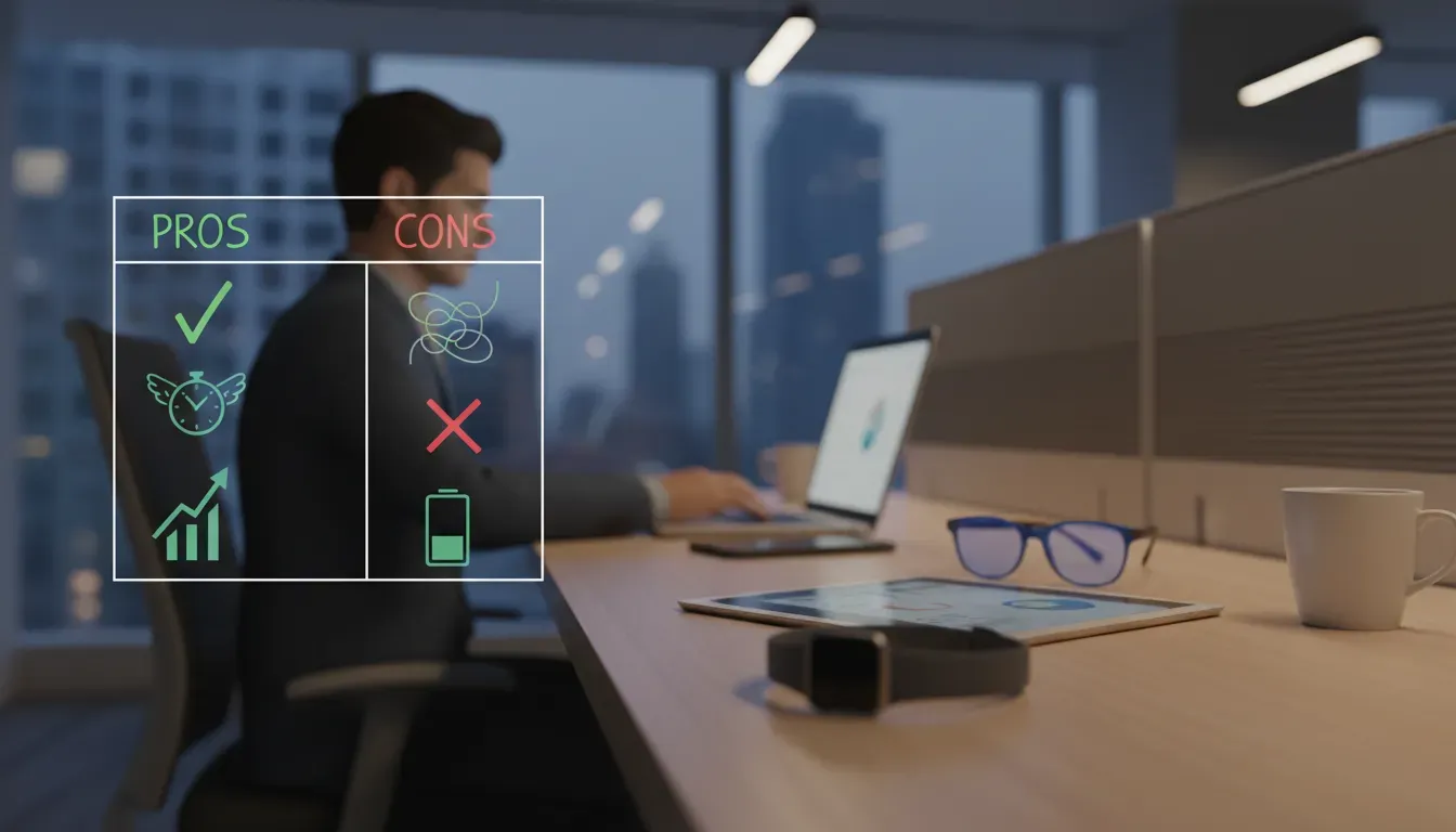Analyzing the daily pros and cons of smart watches  in an office environment